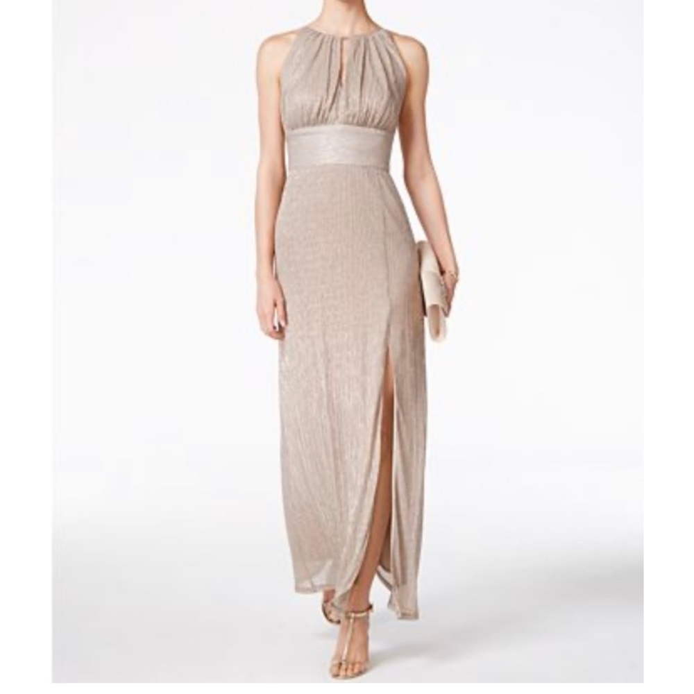 R&M Richards Gold floor length gown